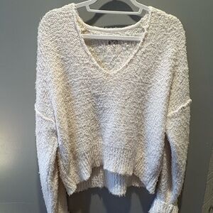 We The Free Cream V-Neck Sweater